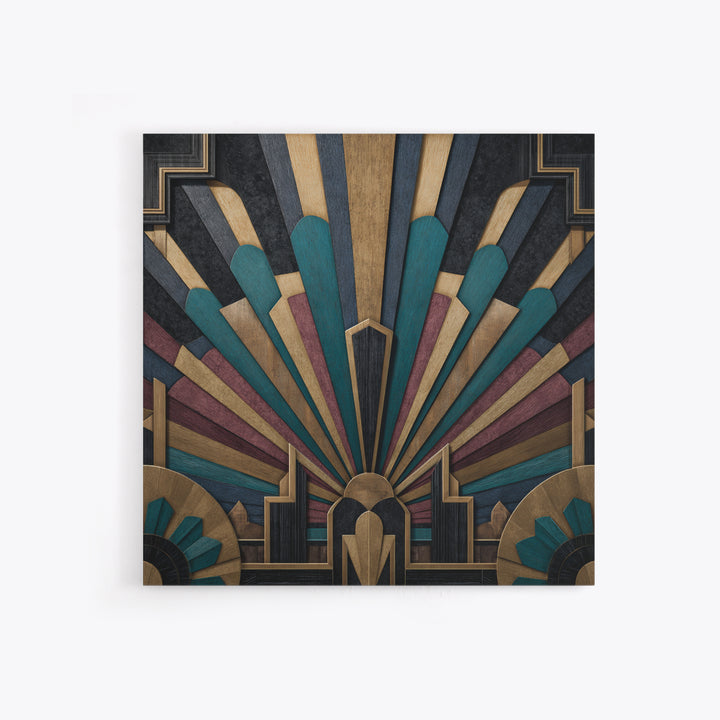 Tropical Hotel Facade Framed Canvas Print, Art Deco Art, Apartment Decor, Living Room Decor, Fine Art, Glamour, Gallery Decor, ADA-1x1-64