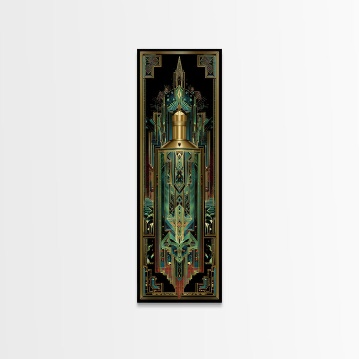 Ornate Perfume Bottle Canvas Print, Art Deco Art, Room Decor, Living Room Decor, Oil Painting, Glamour, Digital Art, Printable, ADA-1x3-94