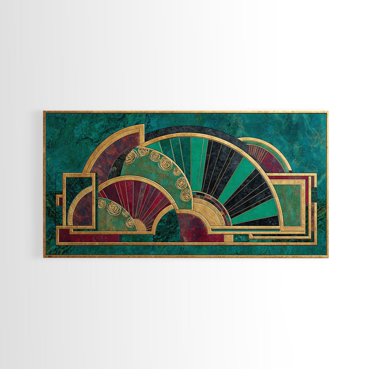 Deco Doorway Study Framed Canvas Print, Art Deco Art, Art, Living Room Decor, Fine Art, Glamour, Art Nouveau, Abstract Art, ADA-2x1-83