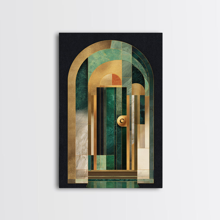 Deco Doorway Study Framed Canvas Print, Art Deco Art, Mid Century Modern, Living Room Decor, Abstract Art, Glamour, ADA-2x3-47
