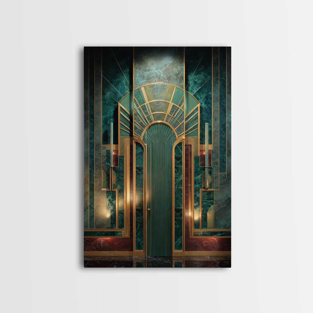 Deco Doorway Study Canvas Print, Art Deco Art, Digital Print, Living Room Decor, Fine Art, Glamour, Downloadable Art, ADA-2x3-71