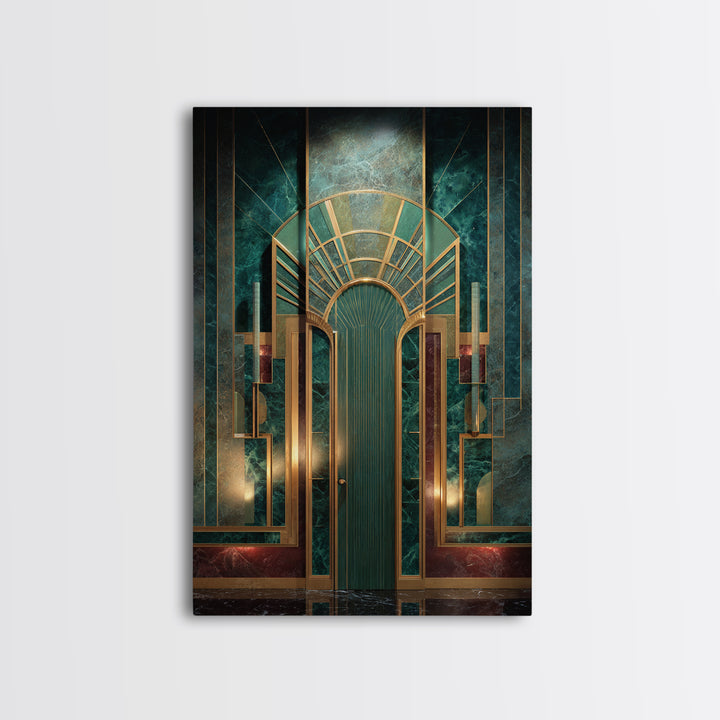 Deco Doorway Study Canvas Print, Art Deco Art, Digital Print, Living Room Decor, Fine Art, Glamour, Downloadable Art, ADA-2x3-71