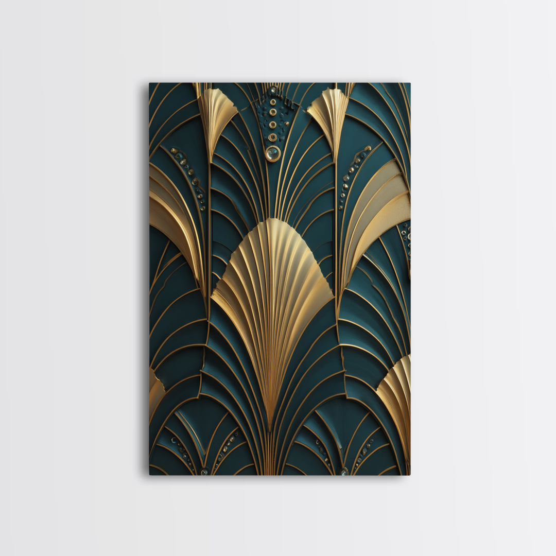 Tropical Hotel Facade Canvas Print, Art Deco Art, Apartment Decor, Living Room Decor, Fine Art, Glamour, Gallery Decor, ADA-2x3-96