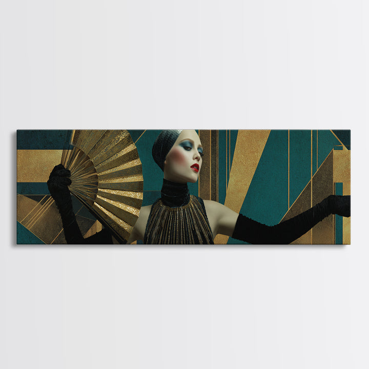 Glamorous 1920s Woman Canvas Print, Art Deco Art, Downloadable Art, Living Room Decor, Fine Art, Glamour, Contemporary Art, ADA-3x1-65