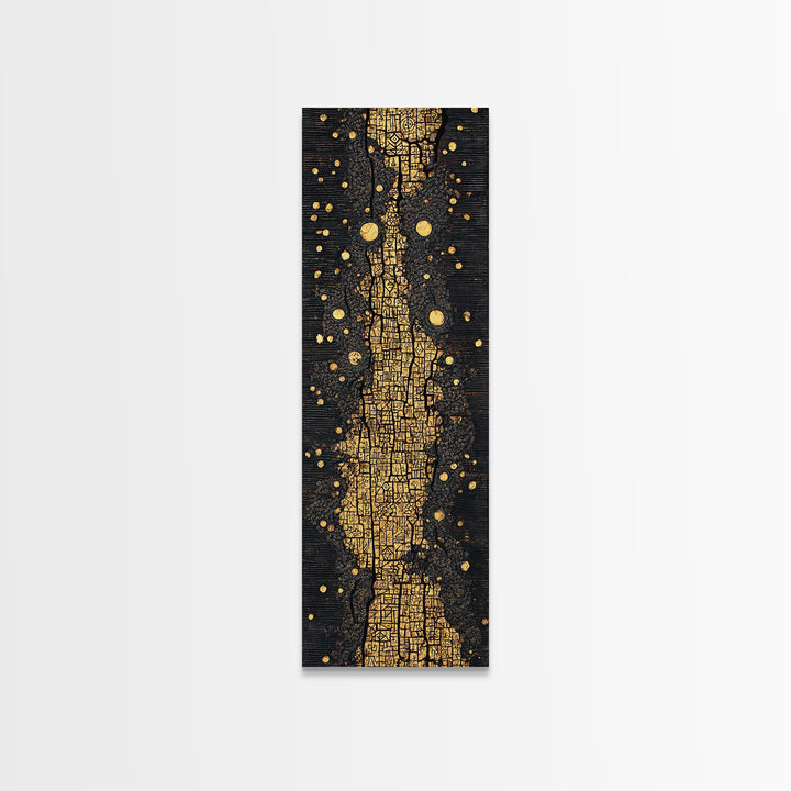 Black And Gold Ancestral Path, Abstract African Art, Luxury Wall Art, Spiritual Decor, Premium Canvas Print Gift For Home