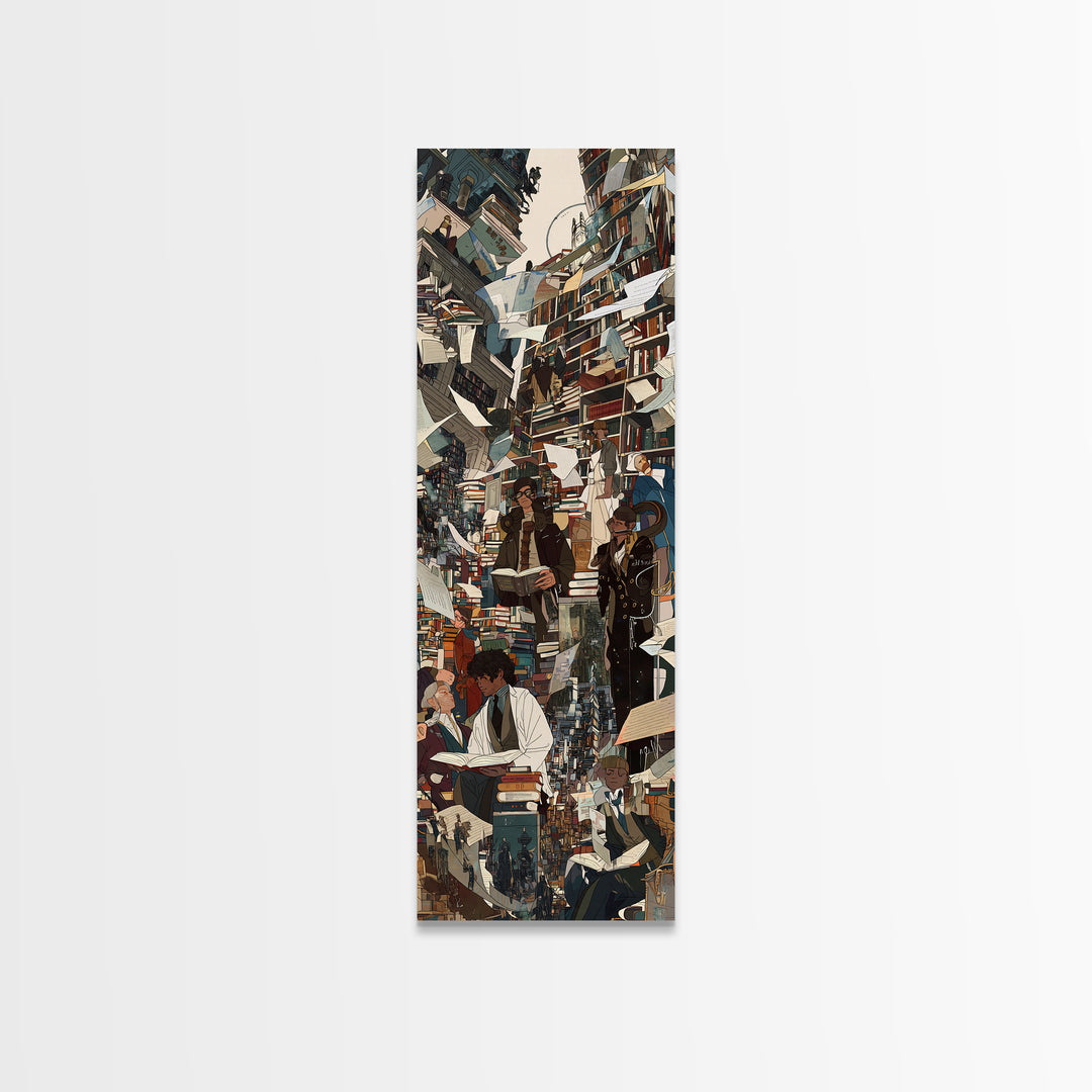 Afrofuturist City Library Wall Art, African American Art Print, Urban Black Culture Art, Modern Office Decor Gift Poster