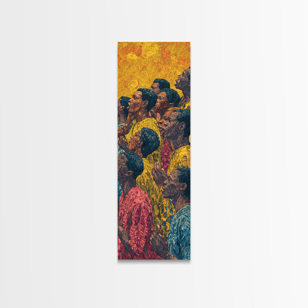 Vibrant African Crowd Portrait Canvas Print, African Women Art, Cultural Wall Decor, Black People Artwork, Afrocentric Home Decor