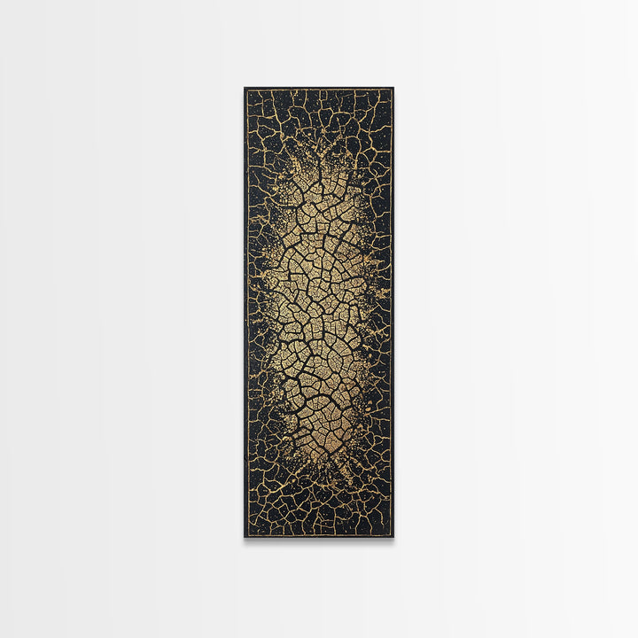 Gold Cracked African Woman Silhouette Wall Art, Abstract African Art Print, Black And Gold Canvas, Afrocentric Home Decor