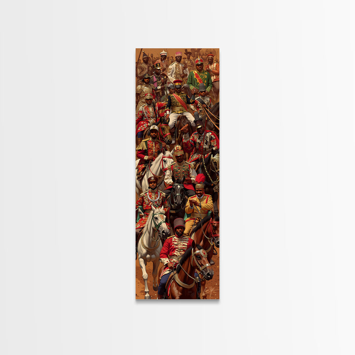 Grand African Cavalry Procession With Kings Wall Art, African Tribal Art Print, Black Culture Art, Statement Wall Decor Gift