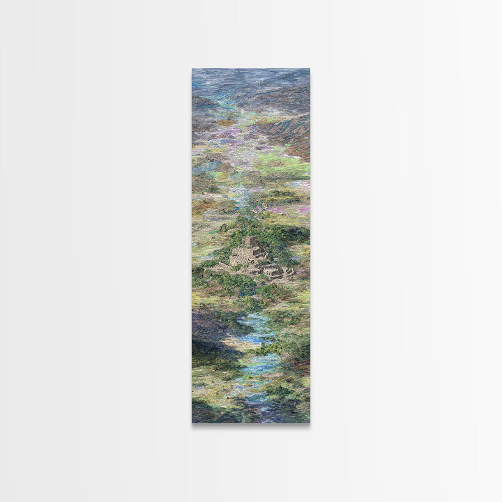 Dreamy African Landscape River Wall Art, Serene Nature Scene Print, Abstract Modern Decor, Earth Tone Canvas For Living Room