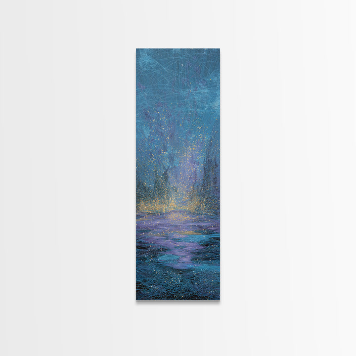 Blue Rainy Ocean Horizon Canvas Print, Dreamy Abstract Seascape, Coastal Bedroom Wall Decor, Modern Home Decor Gift For Her