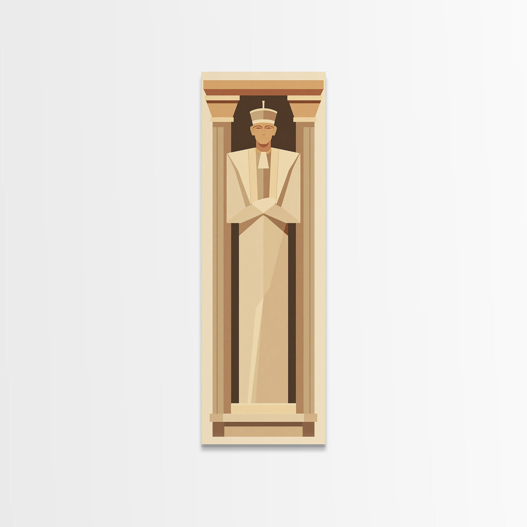 Minimal Egyptian Pharaoh Wall Art, African Egyptian Art Print, Neutral Beige Museum Poster For Elegant Office Decor Home Gift