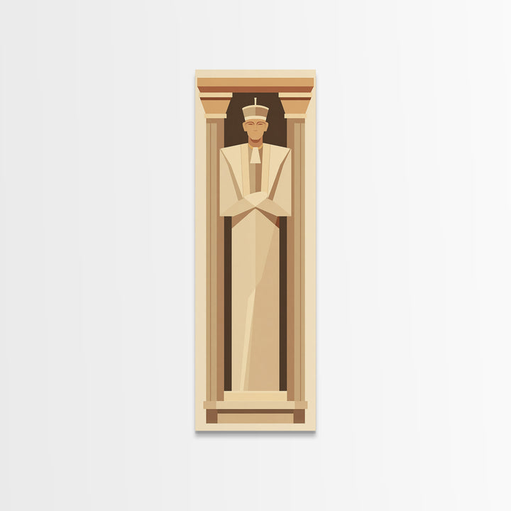 Minimal Egyptian Pharaoh Wall Art, African Egyptian Art Print, Neutral Beige Museum Poster For Elegant Office Decor Home Gift