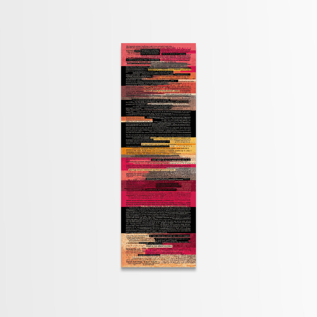 Layered Red Black Text Collage Abstract, Canvas Print, Modern Wall Art, Afrocentric Decor, Contemporary Office Decor Gift