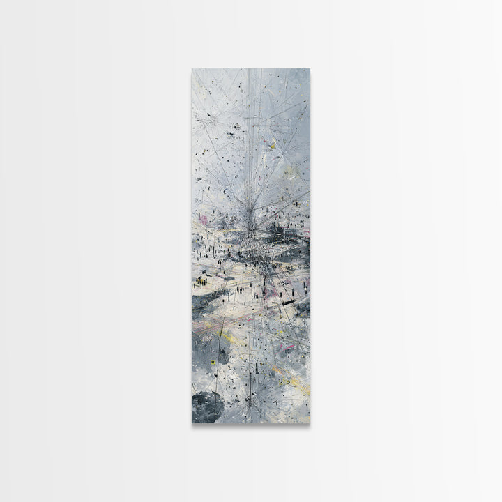 Misty Abstract Urban Winter Canvas Print, Contemporary African Art, Minimalist Grey Wall Decor, Modern Office Statement Art