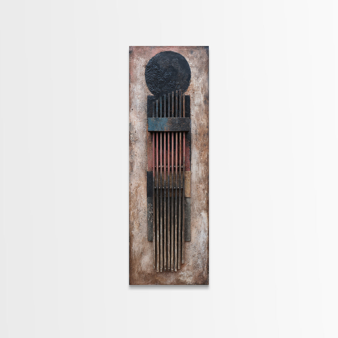 Rustic African Kalimba Framed Canvas Print, Tribal Music Wall Decor, African Artwork, Ethnic Home Decor, Textured Art Print