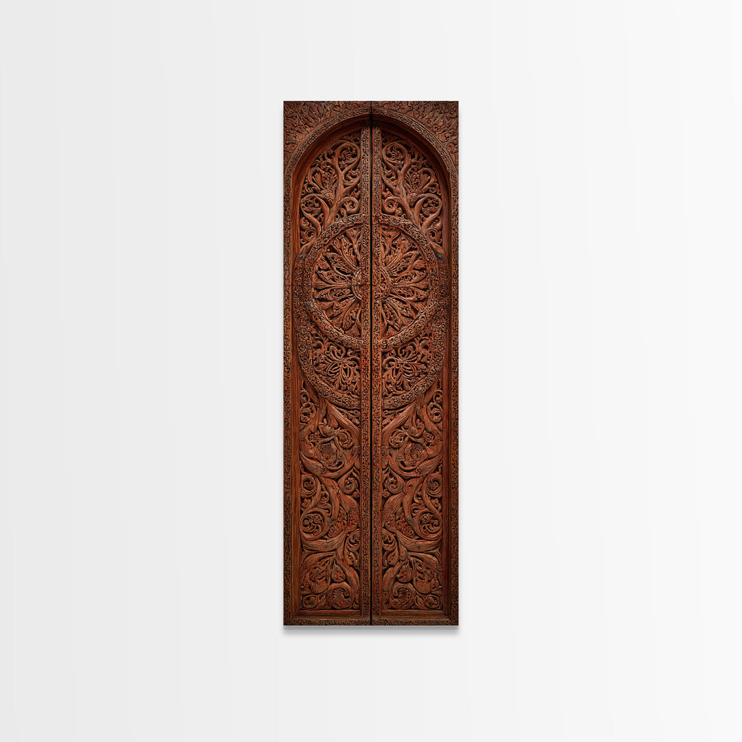 Intricate Brown Carved African Arch Door Wall Art, African Patterns, Traditional African Decor, Boho Wall Decor, Home Decor Gift