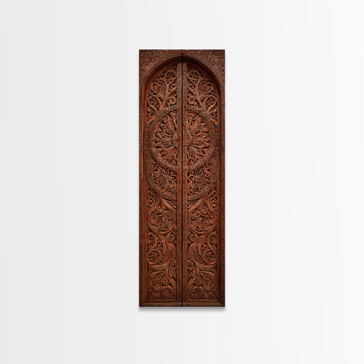 Intricate Brown Carved African Arch Door Wall Art, African Patterns, Traditional African Decor, Boho Wall Decor, Home Decor Gift
