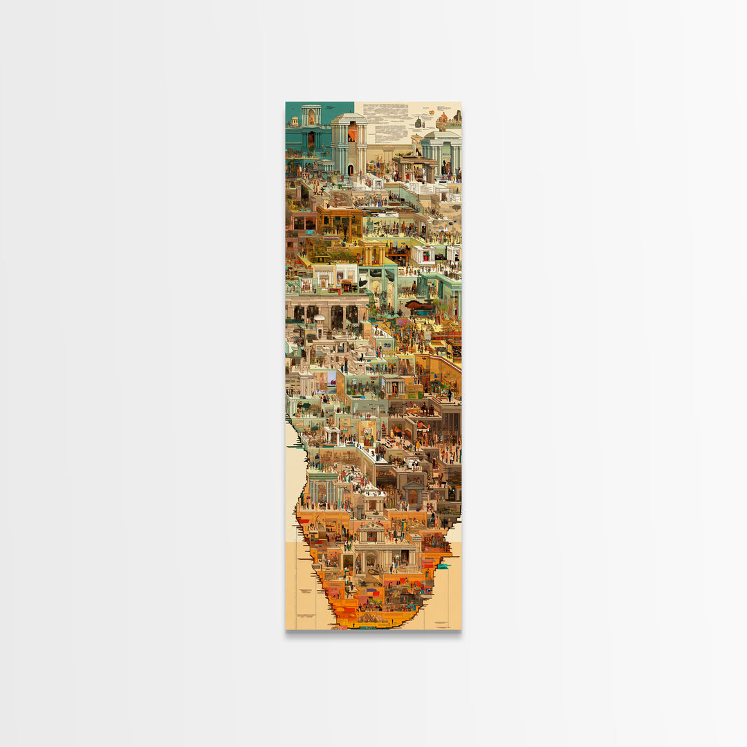 Ancient Egyptian City Collage Wall Art, African Culture Art Print, Historic Temple Poster, Travel Inspired Home Decor, Gallery Art