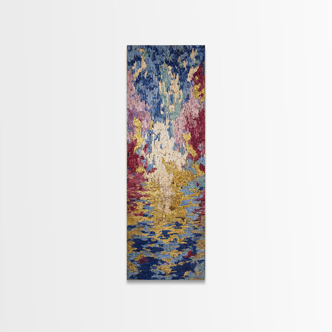 Colorful Abstract Water Reflection Wall Art, Modern African Inspired Decor, Textured Canvas Style, Dreamy Living Room Art