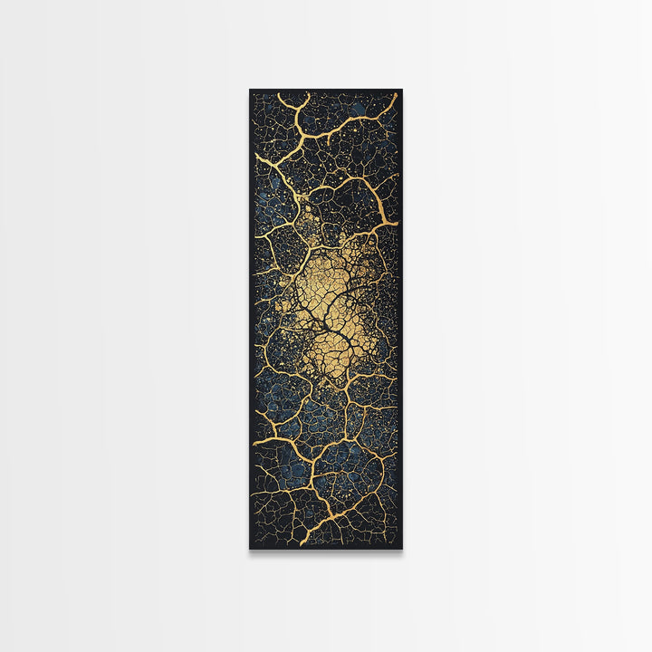Gold Cracked Earth Abstract Wall Art, Kintsugi Texture Canvas, Modern African Decor, Earth Tone Art, Luxury Statement Piece