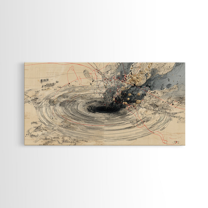 Beige Abstract Vortex Canvas Print, Modern Minimalist Wall Decor, Neutral Textured Art For Living Room Office Decor Gift