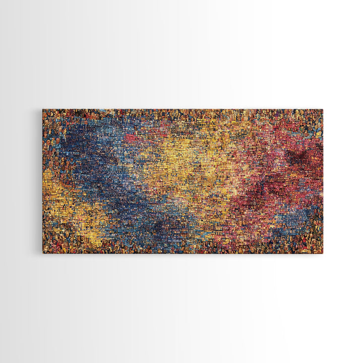 Abstract Crowd Mosaic Wall Art, Colorful African Art Abstract Canvas Print, Modern Textured Art, Statement Home Decor, Gift