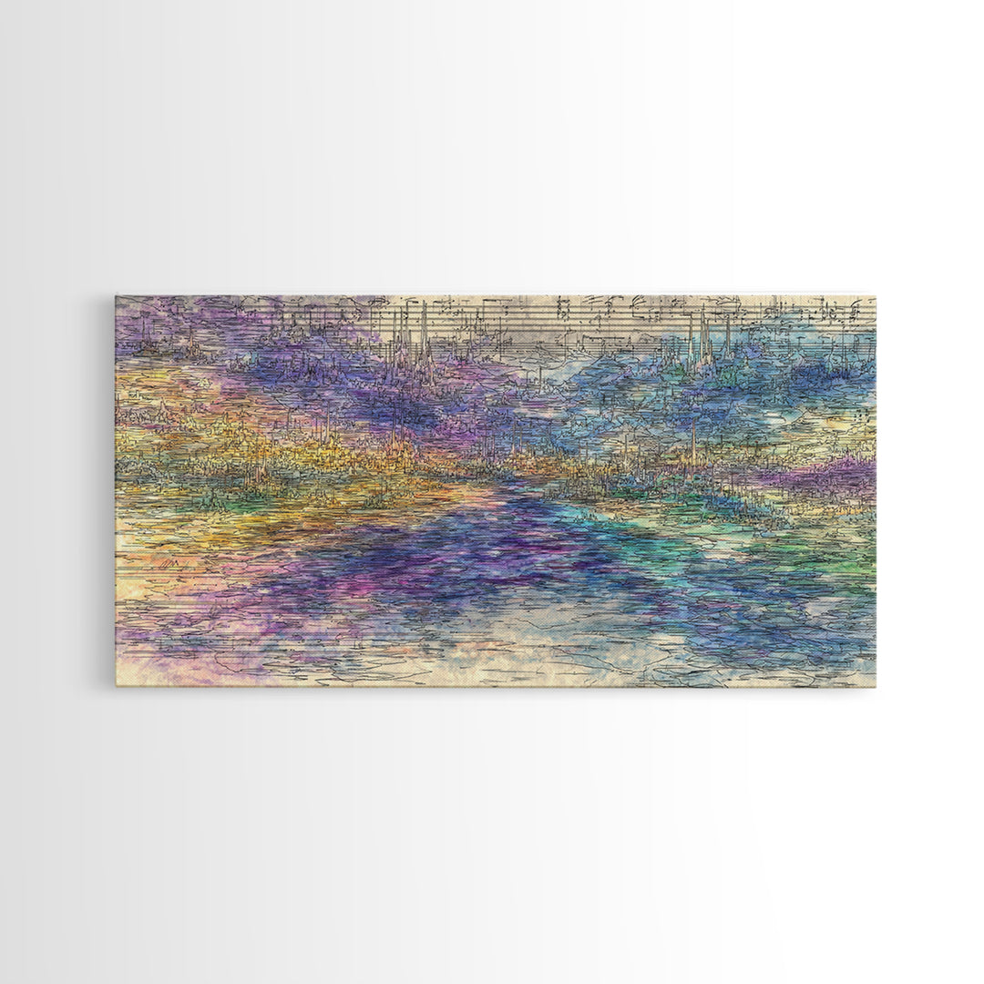Pastel Abstract River Landscape Wall Art, Modern African Inspired Canvas Print, Dreamy Large Decor Art For Living Room Decor