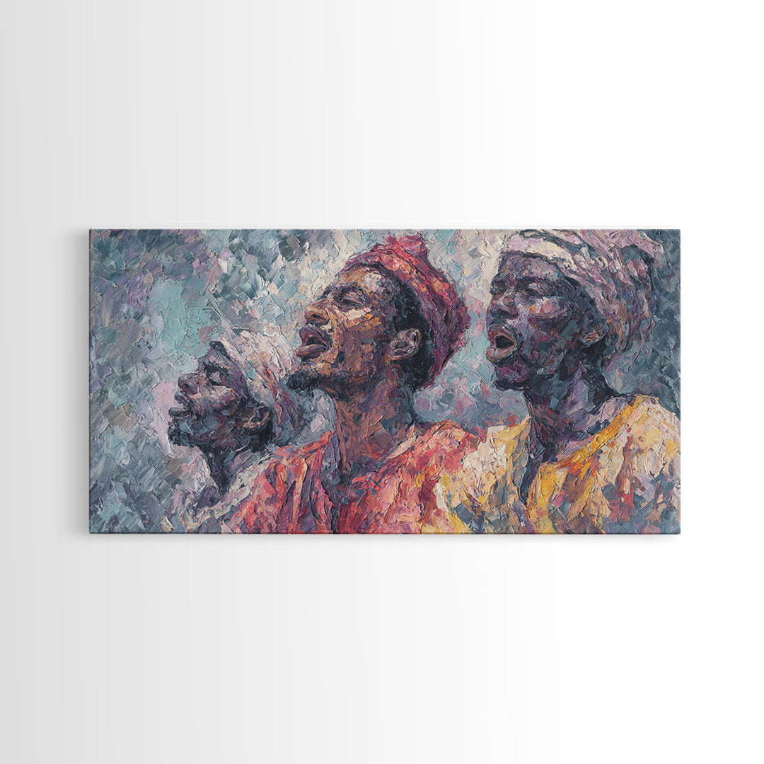 Three African Elders Portrait Wall Art, Impressionist African Painting, Black Culture Art, Afrocentric Home Decor Gift Print