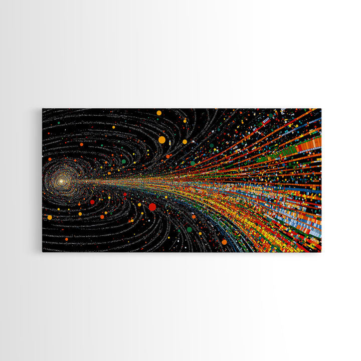 Cosmic African Abstract Vortex Wall Art, Afrofuturism Canvas Print For Modern Office Decor, Digital Art, And Statement Decor