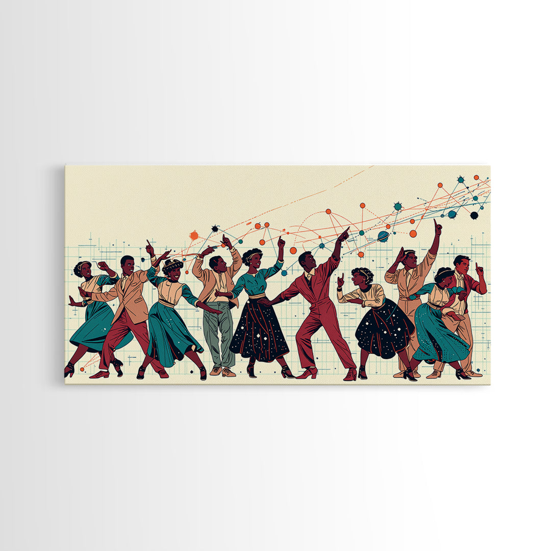 Joyful African Dancers Celebration Wall Art, Afrocentric Art, Black Culture Art, Colorful Modern Decor, Music Party Gift