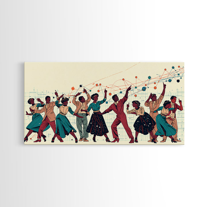 Joyful African Dancers Celebration Wall Art, Afrocentric Art, Black Culture Art, Colorful Modern Decor, Music Party Gift