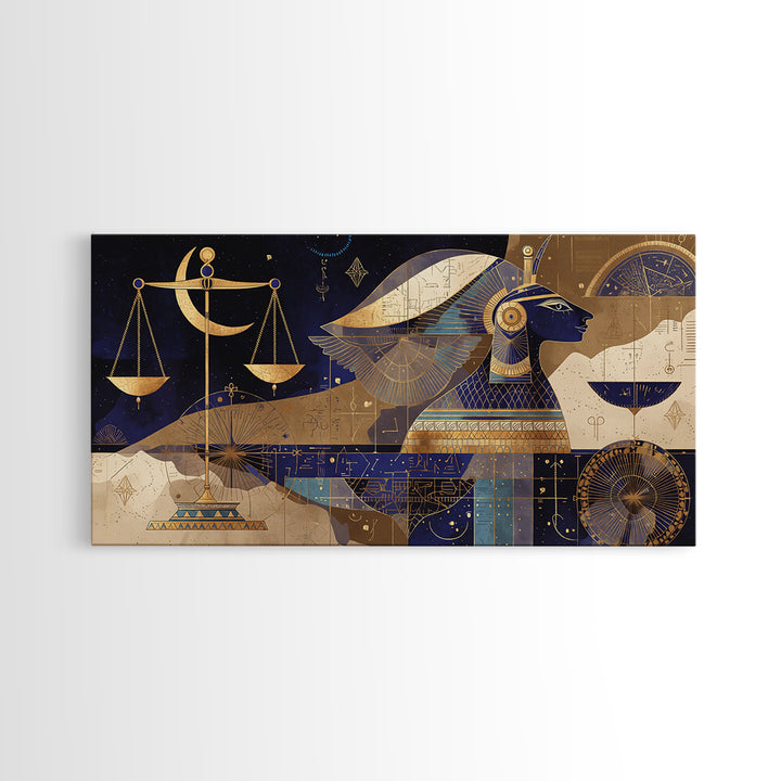 Egyptian Goddess With Scales Canvas Print, African Egyptian Art, Ancient African Art, Cultural Wall Art, Spiritual Decor Gift