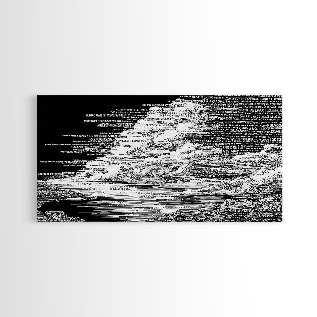 Black White Textured Seascape Wall Art, Abstract African Art Print, Minimalist Office Decor, Modern Landscape Home Decor