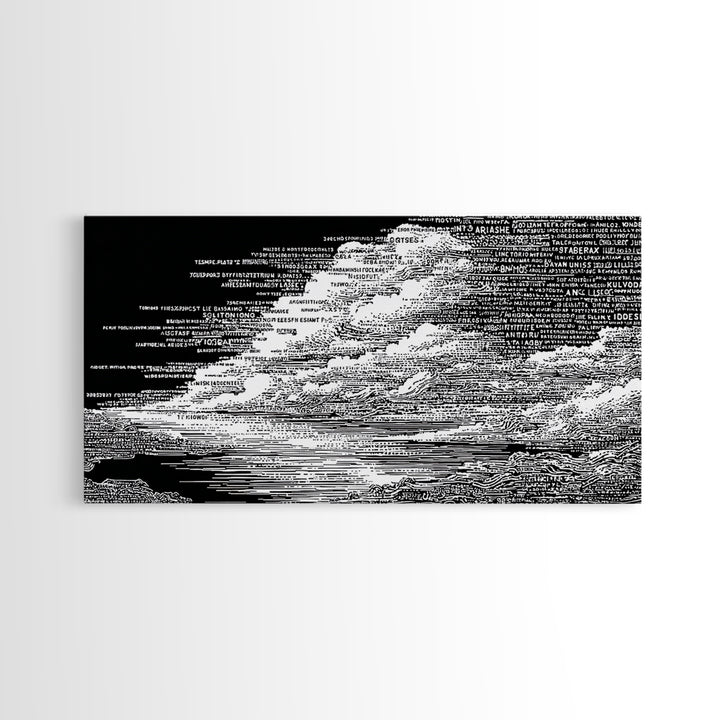 Black White Textured Seascape Wall Art, Abstract African Art Print, Minimalist Office Decor, Modern Landscape Home Decor