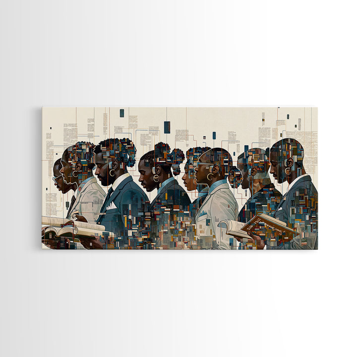Black Scholars In Geometric Profile Wall Art, African American Art, Modern Black Culture Art, Office Decor, Afrocentric Prints