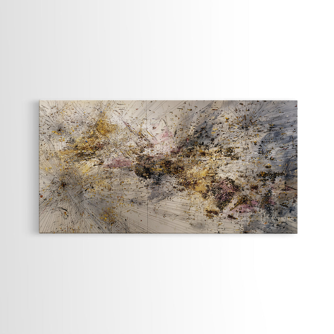 Gold And Blush Abstract Energy Wall Art, African Art Abstract, Modern Canvas Art, Textured Art Print, Elegant Home Decor