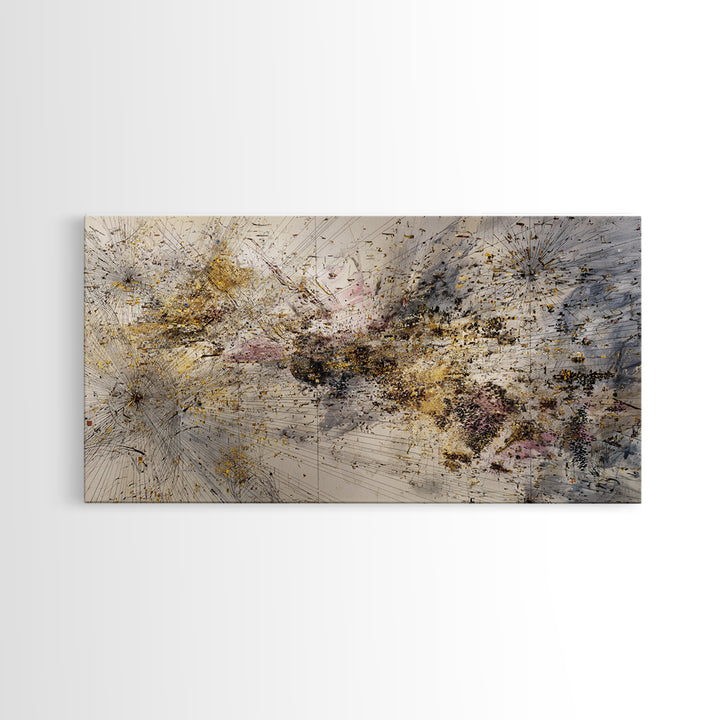 Gold And Blush Abstract Energy Wall Art, African Art Abstract, Modern Canvas Art, Textured Art Print, Elegant Home Decor