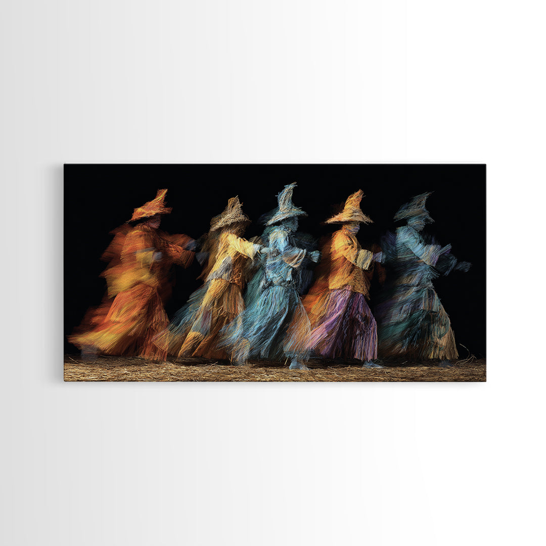Colorful African Dancers In Motion Wall Art, Afrocentric Dance Painting, Black Culture Art, Vibrant Living Room Decor Canvas