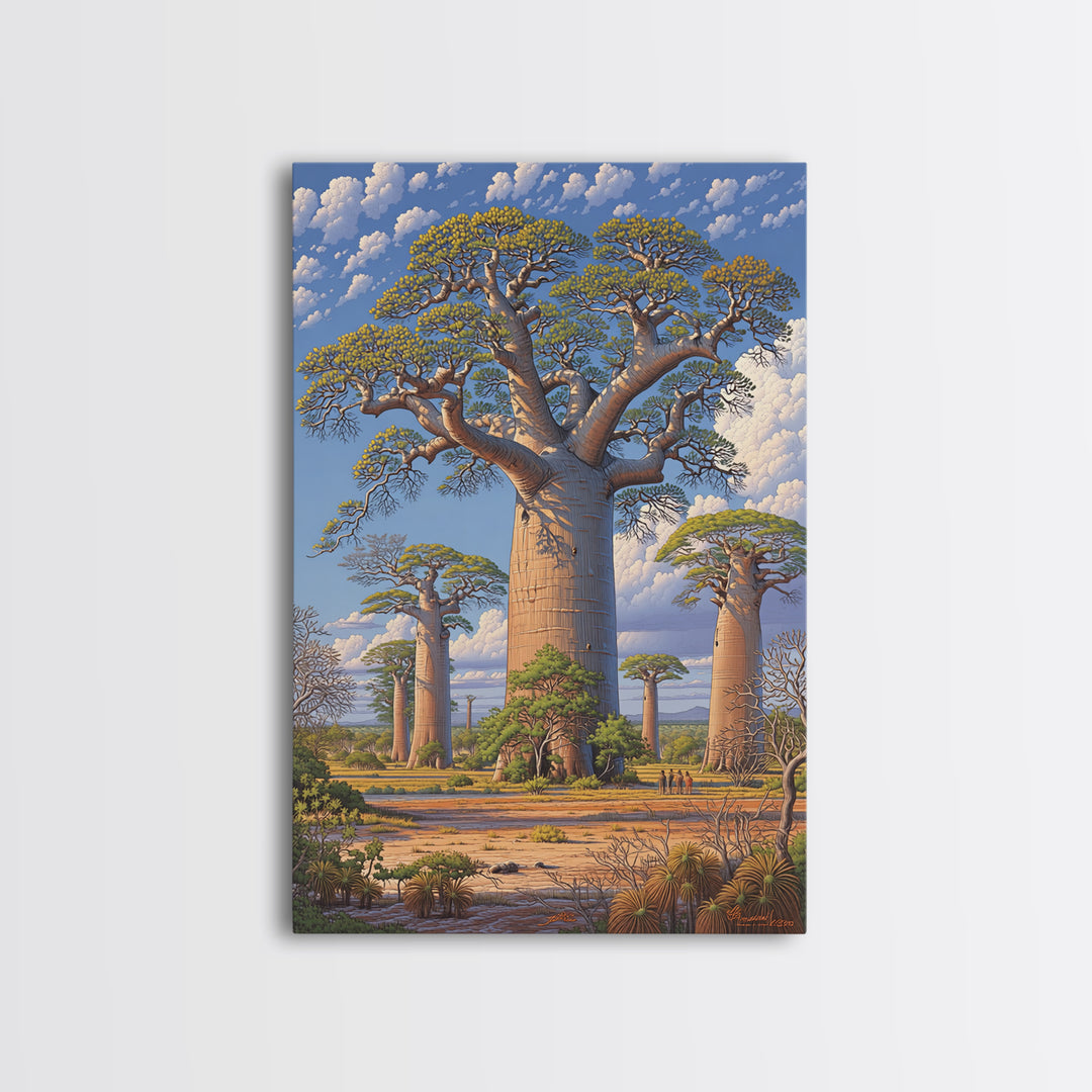 Giant Baobab Avenue Canvas Print, African Safari Art, Madagascar Wall Art, Nature Scene Art, Elegant Home Decor Gift For Living Room