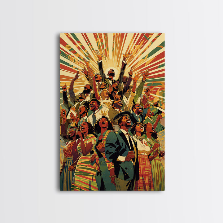 Joyful African Celebration Wall Art, Afrocentric Art, Black Culture Art, African American Art Prints, Colorful Home Decor