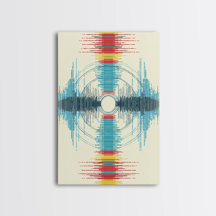 Vibrant Soundwave Circles In Red Blue Yellow Wall Art, Abstract Geometric Print, Modern Office Decor, Digital Art Africa