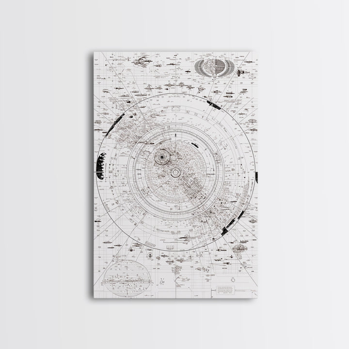 Intricate White Celestial Star Map Diagram Wall Art, Astronomy Blueprint Poster, Minimalist Office Decor, Cosmic Digital Print