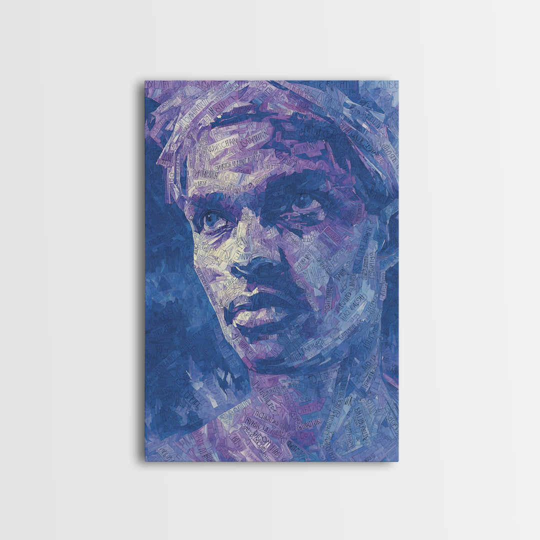 Blue Purple African Woman Portrait Canvas Print, Contemporary Black Art, Feminine Wall Decor, Melanin Gallery Home Decor