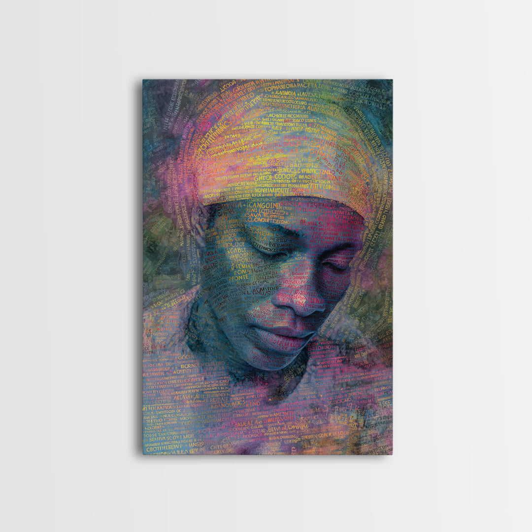 Dreamlike African Woman Portrait Canvas Print, Afrocentric Wall Art, Black Woman Art, Melanin Decor, Gift For Her, Spiritual Wall Decor