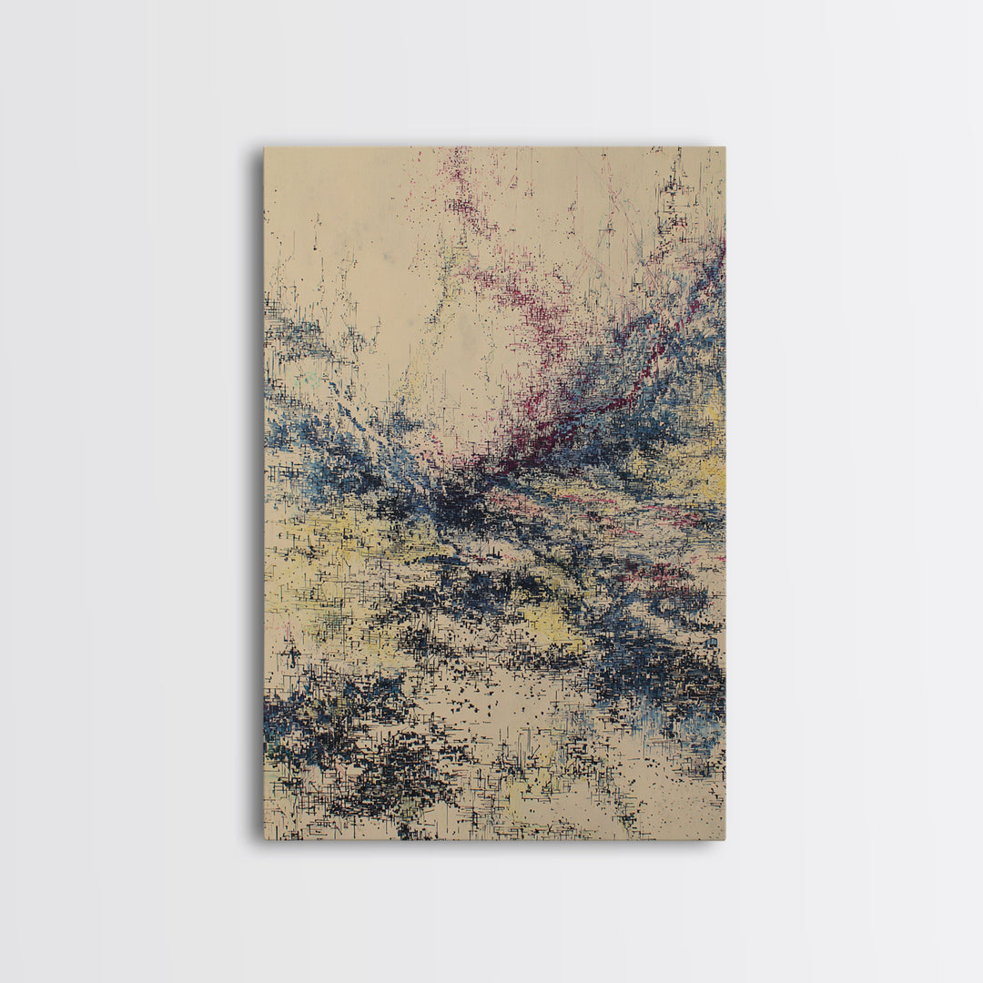 Textured Beige Blue Abstract Wall Art, Modern African Abstract, Contemporary Canvas Decor, Minimalist Art, Large Wall Art