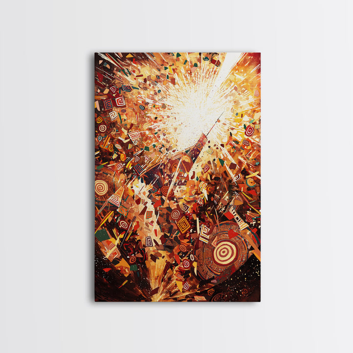 Explosive African Celebration Abstract Wall Art, Colorful Ankara Patterns, Afrocentric Decor, Vibrant Cultural Canvas Print
