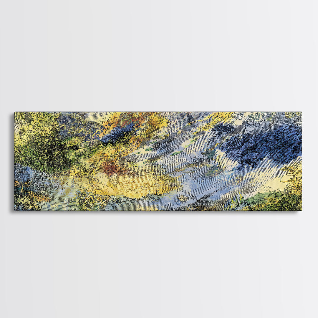 Abstract Blue Green Earth Texture Canvas Print, Modern Wall Art, Nature Scene Art, Minimalist Office Decor, Unique Home Gift