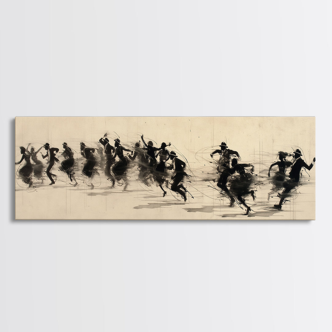 Sepia Polo Riders Racing Across Field Wall Art, African Safari Art, Dynamic Sports Canvas Print, Rustic Living Room Decor