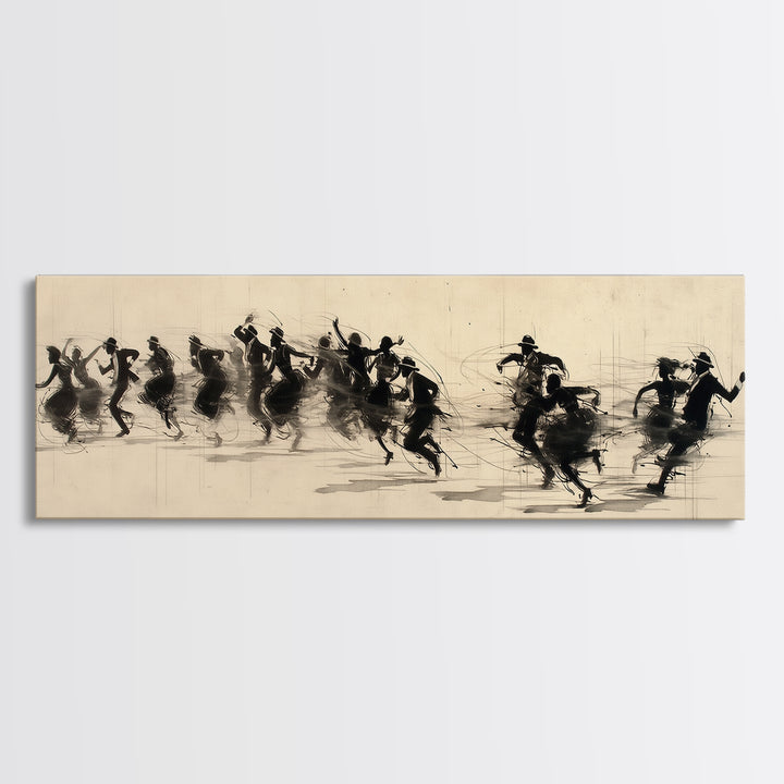 Sepia Polo Riders Racing Across Field Wall Art, African Safari Art, Dynamic Sports Canvas Print, Rustic Living Room Decor